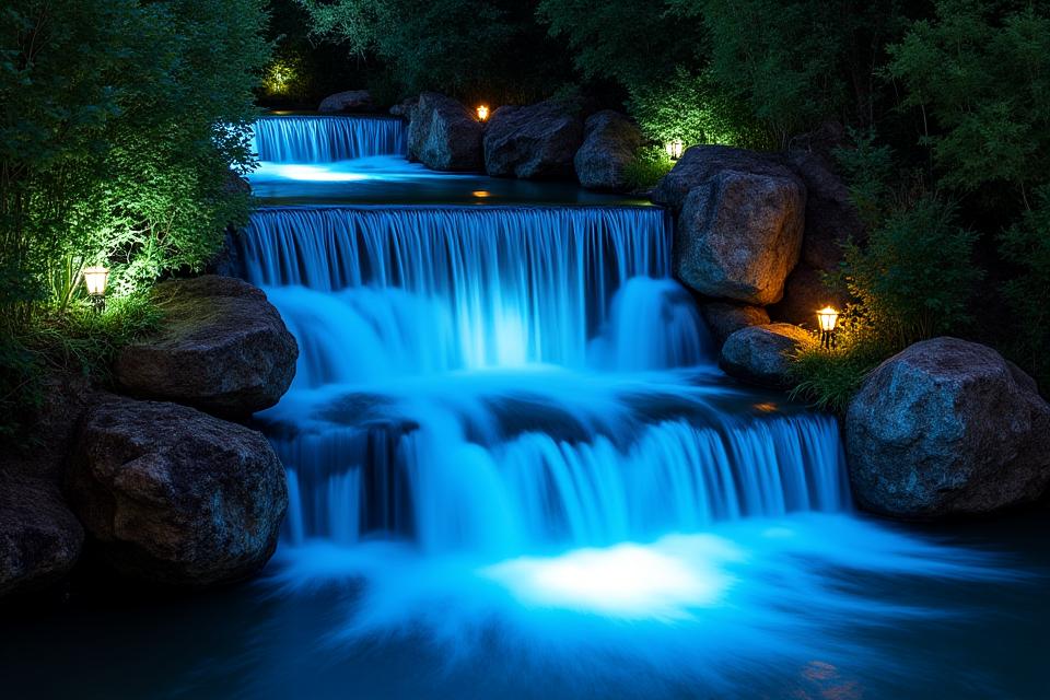Éclairage LED cascade de nuit
